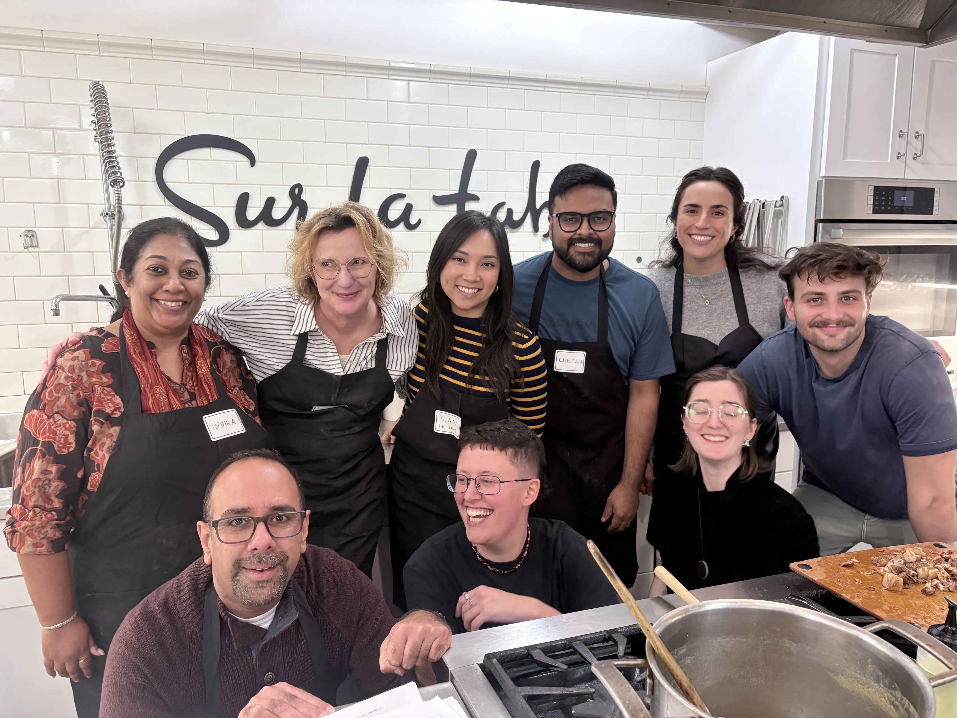 Cross-functional team cooking session at Sur La Table